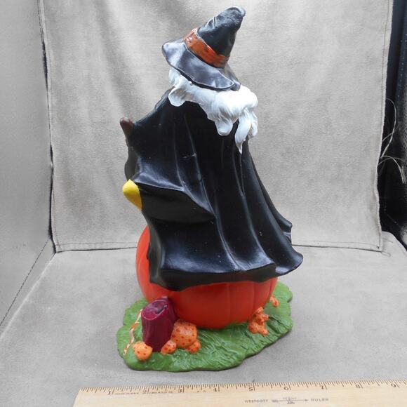 Vintage Halloween Ceramic Green Witch on Pumpkin Byron Molds 1972 - Picture 7 of 10